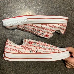 Converse Product Red White Words (RED) Never Worn